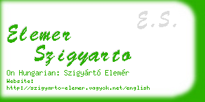 elemer szigyarto business card